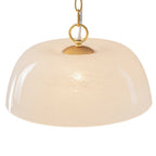 Lampada a sospensione vintage retrò con diffusore in vetro alabastrino bianco