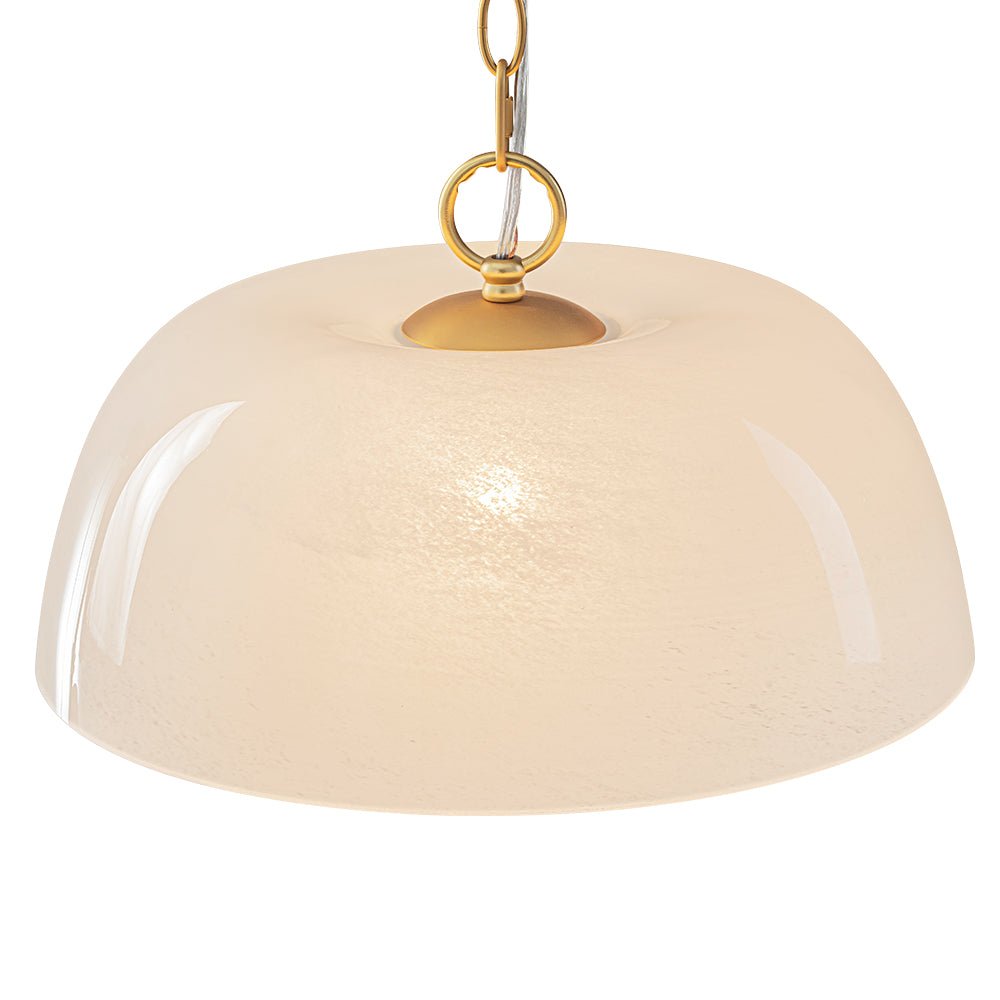 Lampada a sospensione vintage retrò con diffusore in vetro alabastrino bianco