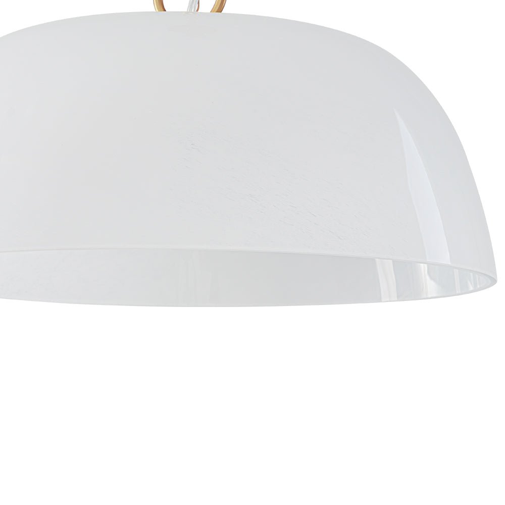 Lampada a sospensione vintage retrò con diffusore in vetro alabastrino bianco