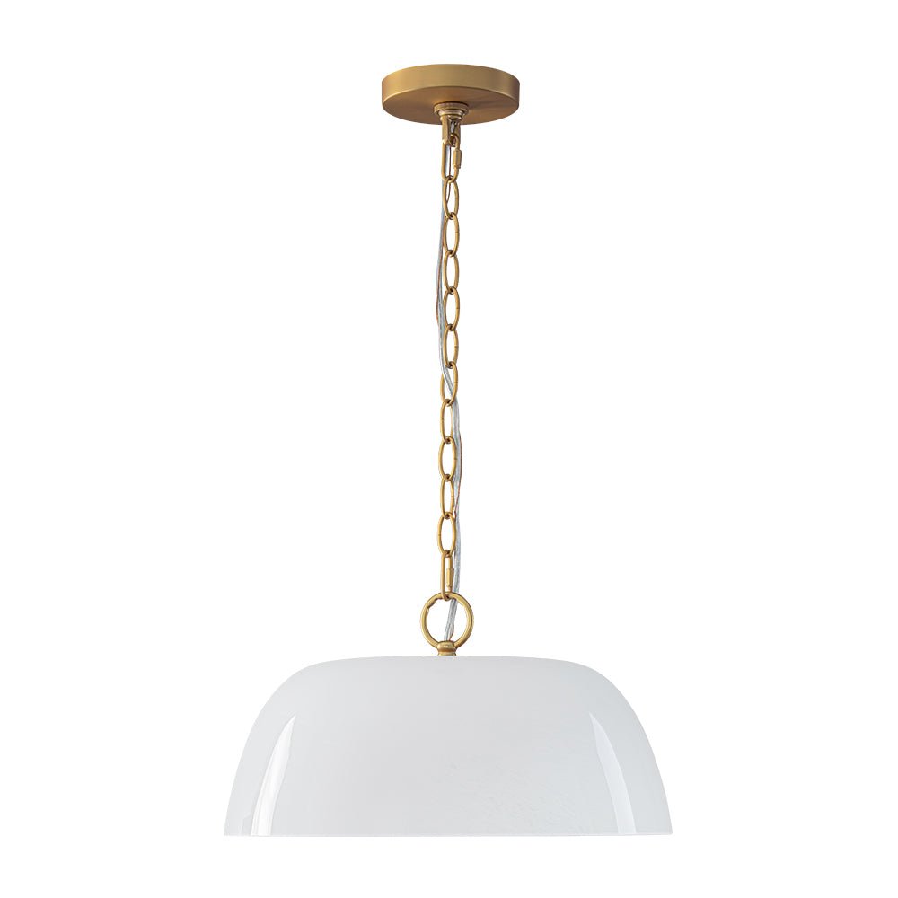 Lampada a sospensione vintage retrò con diffusore in vetro alabastrino bianco
