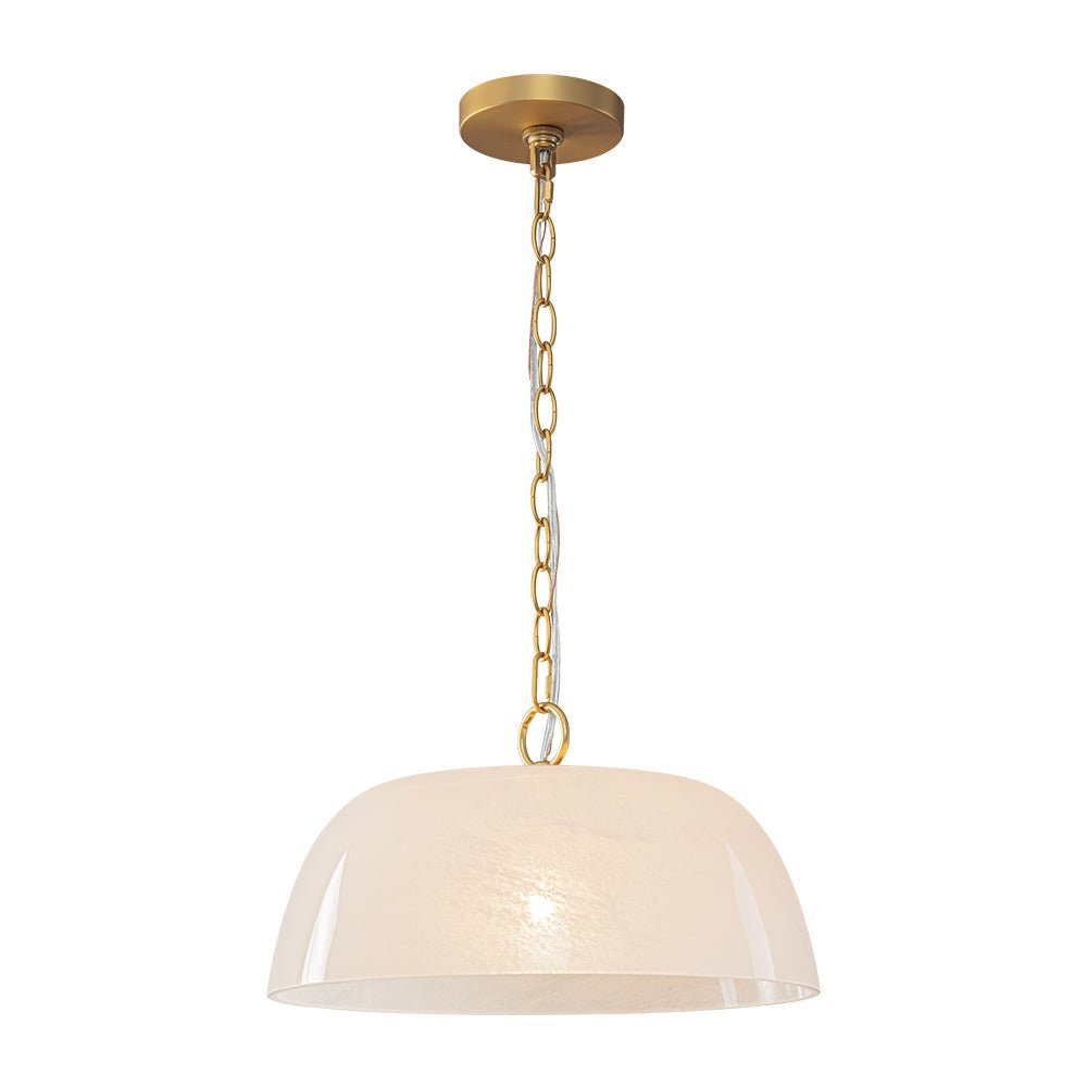 Lampada a sospensione vintage retrò con diffusore in vetro alabastrino bianco