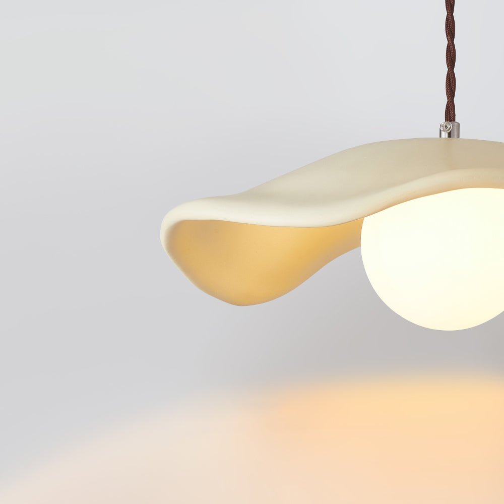 Lampada a sospensione in resina a forma di cappello con 1 luce Wabi Sabi