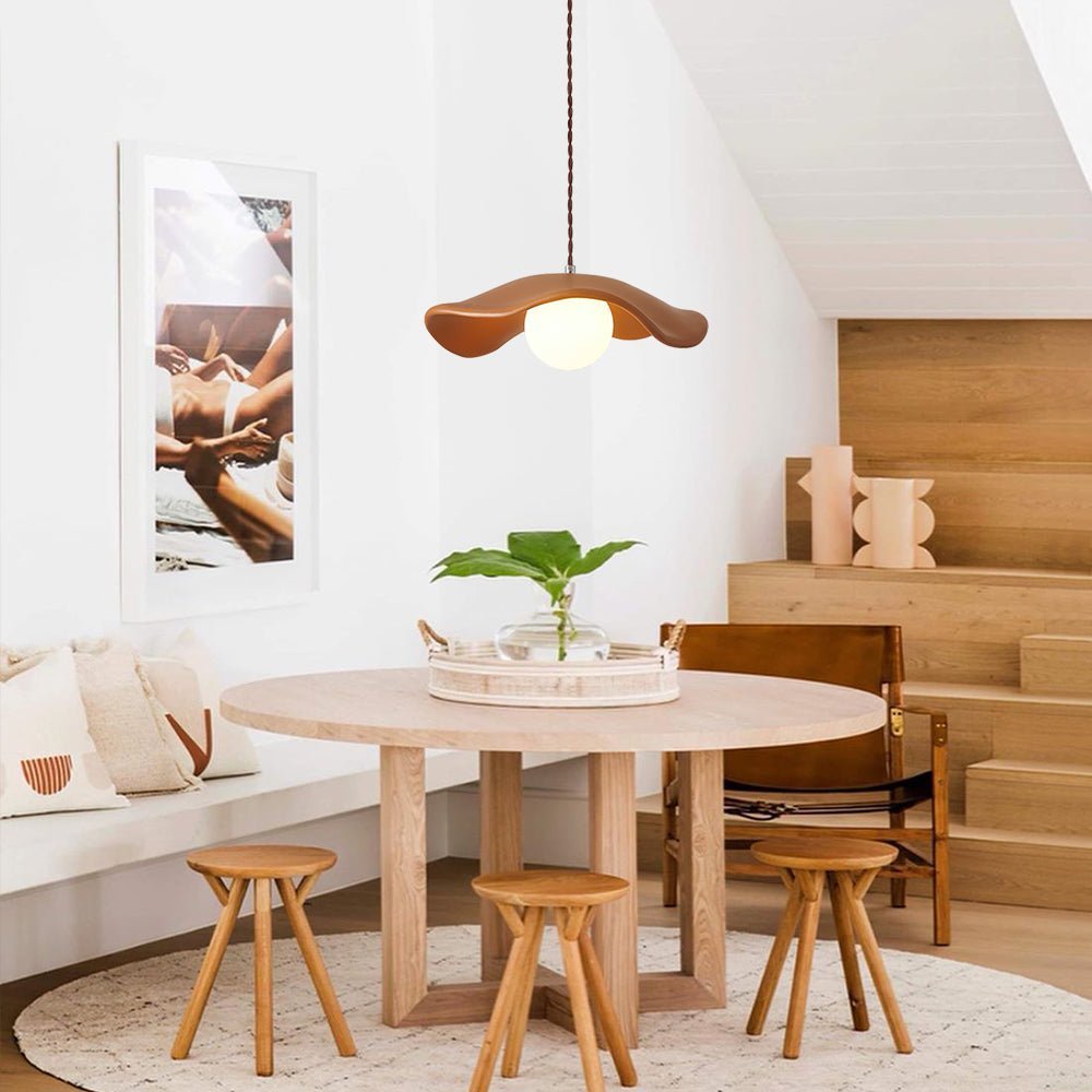 Lampada a sospensione in resina a forma di cappello con 1 luce Wabi Sabi