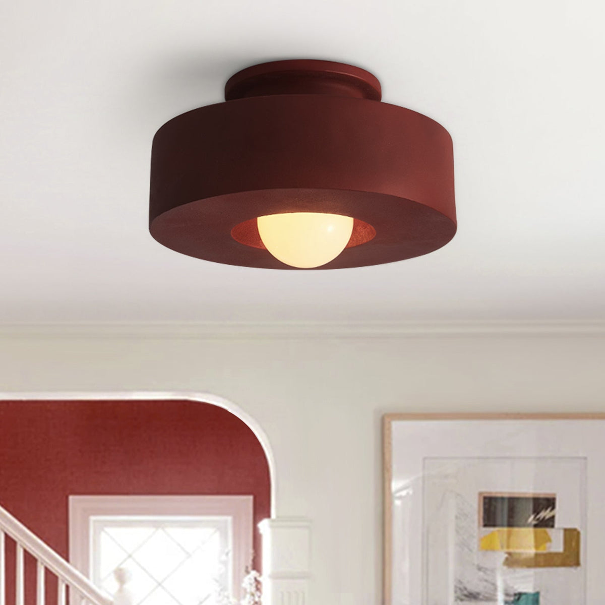 Wabi Sabi Plafoniera Semi Flush Montata in Resina a 1 Luce