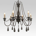 Candelabro a Candela con Perline di Legno a 6 Luci