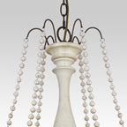 Candelabro a Candela con Perline di Legno a 6 Luci