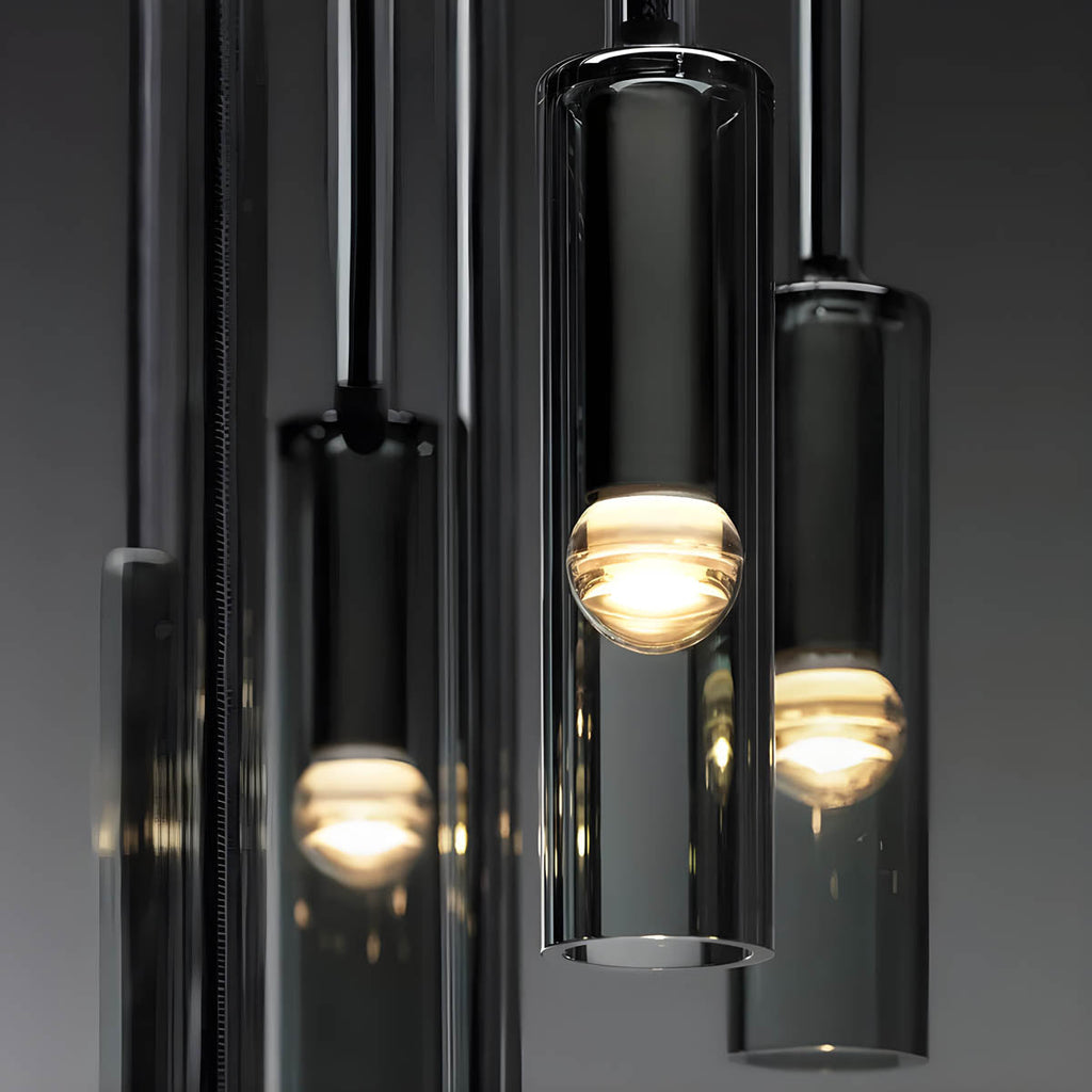 Lampada a sospensione in vetro fumé – Design elegante con effetti di luce scintillanti | Perfetta per il soggiorno