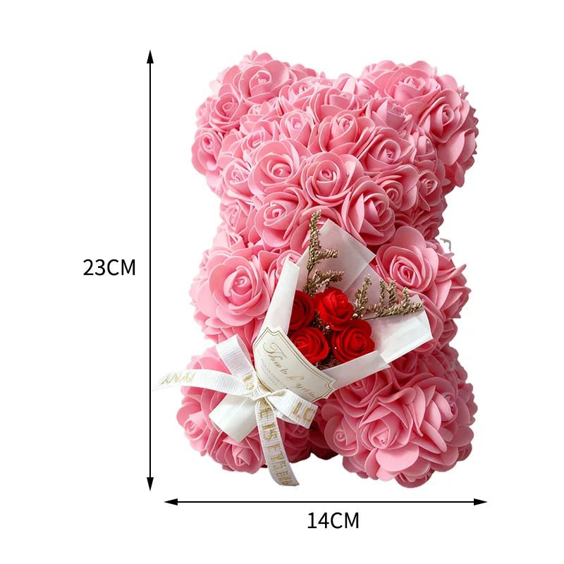 PETALLOVE – Orso di Rosa in Schiuma Artificiale per San Valentino e Arredamento Domestico