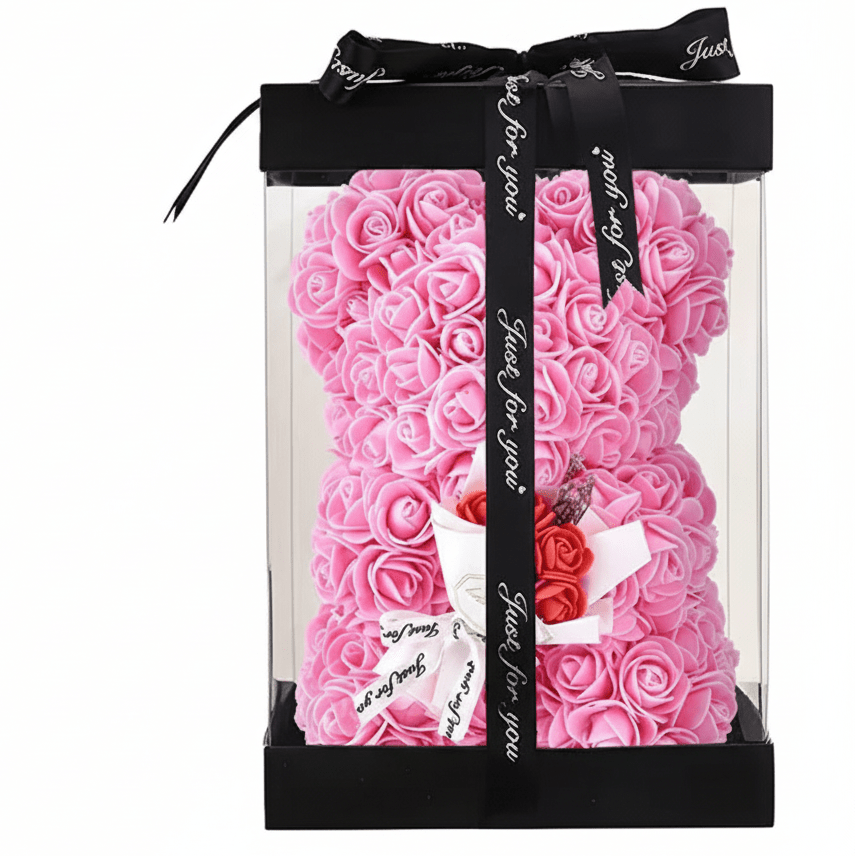 PETALLOVE – Orso di Rosa in Schiuma Artificiale per San Valentino e Arredamento Domestico