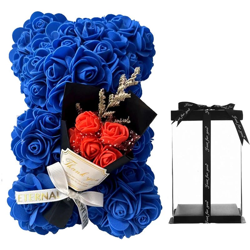 PETALLOVE – Orso di Rosa in Schiuma Artificiale per San Valentino e Arredamento Domestico