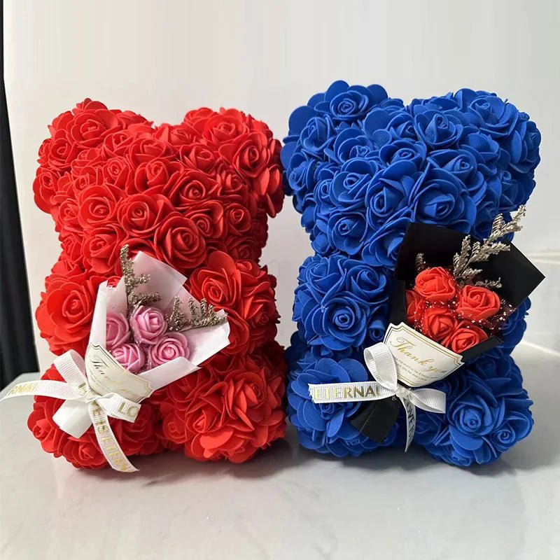 PETALLOVE – Orso di Rosa in Schiuma Artificiale per San Valentino e Arredamento Domestico
