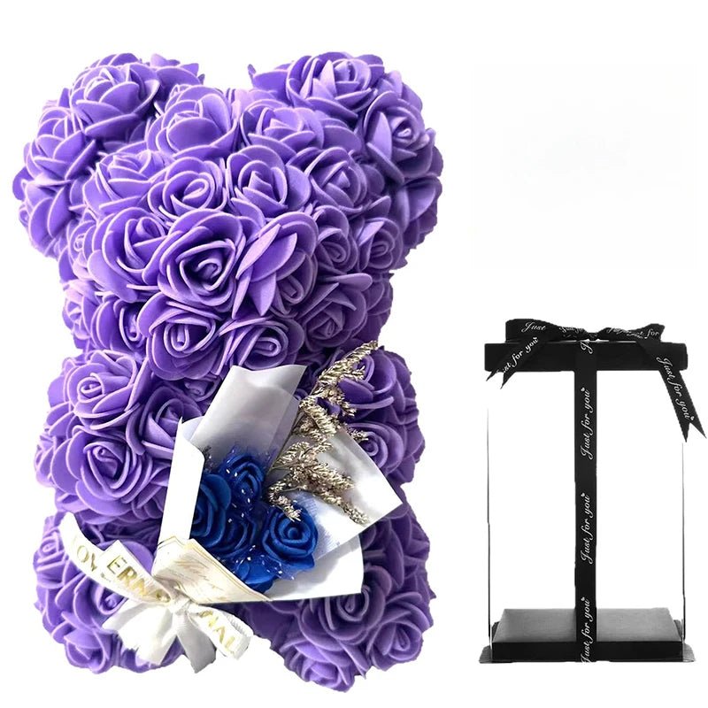 PETALLOVE – Orso di Rosa in Schiuma Artificiale per San Valentino e Arredamento Domestico
