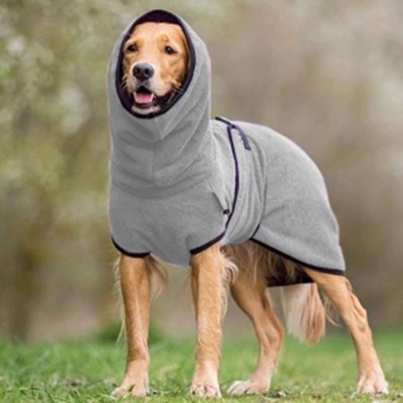 Giacca in pile per cani con cappuccio per calore e comfort
