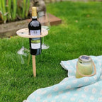 Tavolo Picky Wine – Tavolo Portatile da Esterno con Portabottiglie e Portabicchieri – Ideale per Picnic