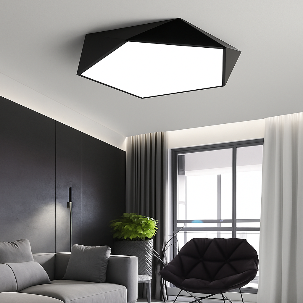 Plafoniera LED di design geometrico colorata