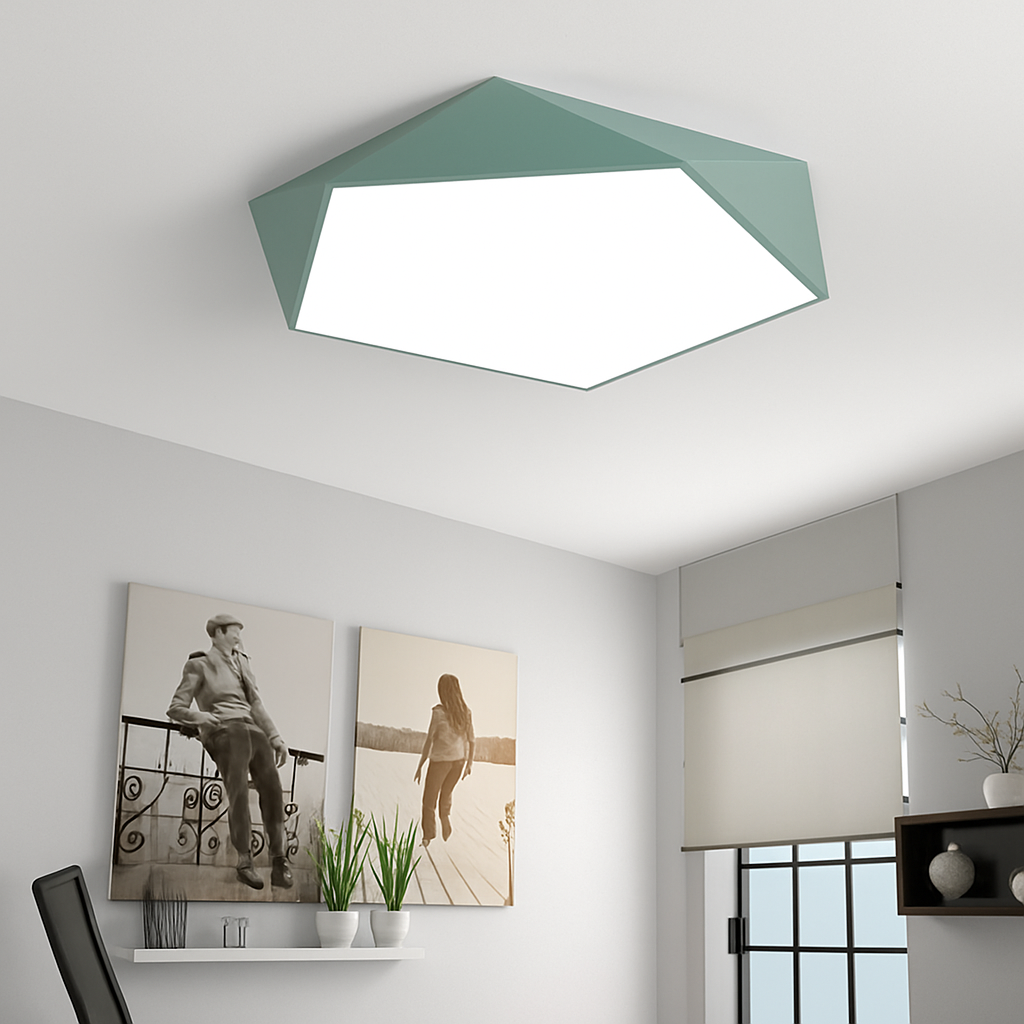 Plafoniera LED di design geometrico colorata
