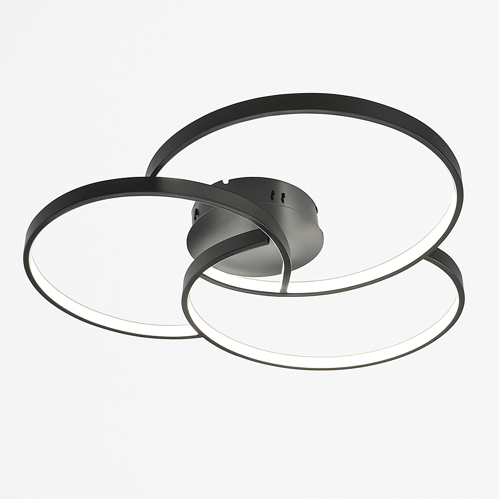 Plafoniera design LED rosone tre cerchi Bwart