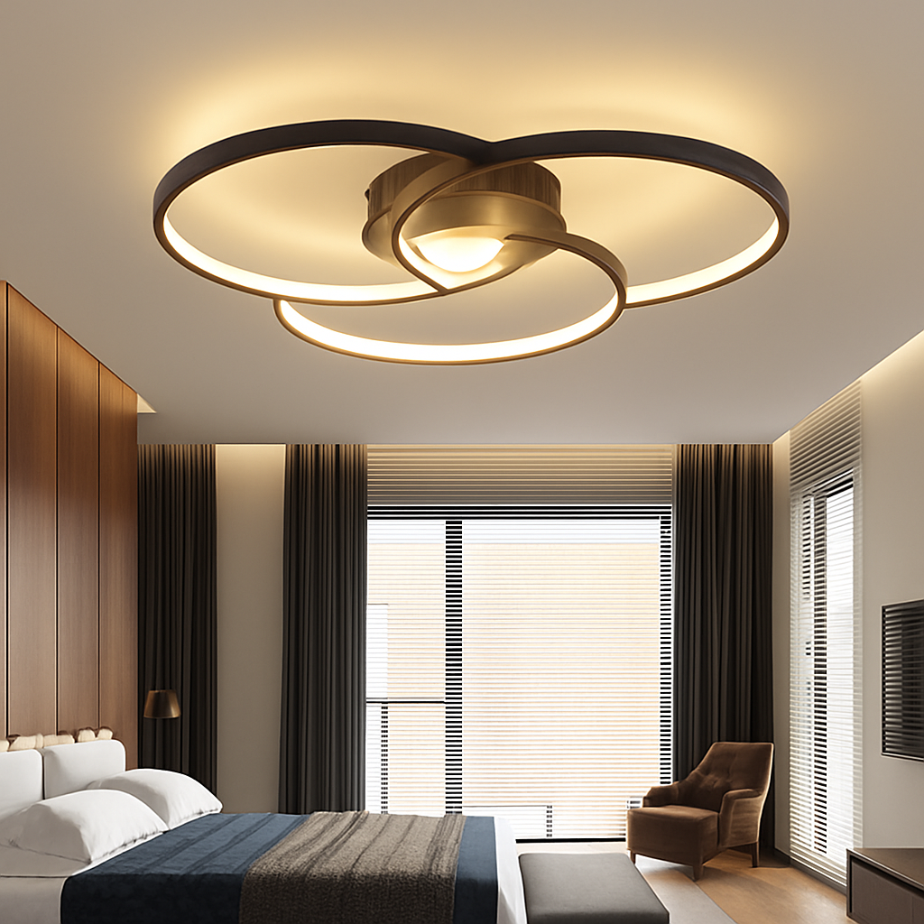 Plafoniera design LED rosone tre cerchi Bwart