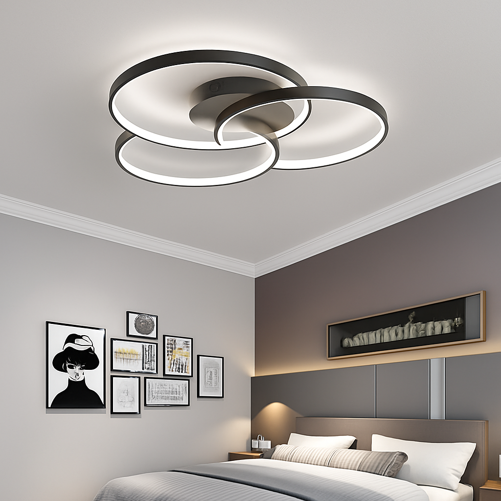 Plafoniera design LED rosone tre cerchi Bwart