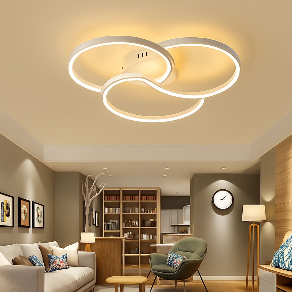 Plafoniera design LED rosone tre cerchi Bwart