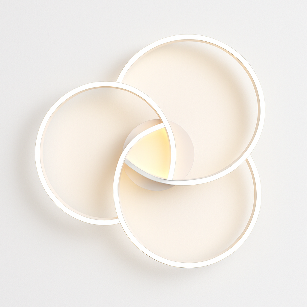 Plafoniera design LED rosone tre cerchi Bwart