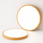 Plafoniera in legno a LED molto sottile a forma di cerchio