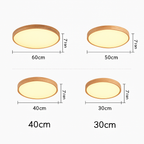 Plafoniera in legno a LED molto sottile a forma di cerchio