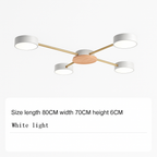 Plafoniera LED design in metallo e legno con diverse lampade rotonde Aibiou