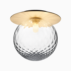 Plafoniera LED design rotonda dorata con sfera in vetro Porch