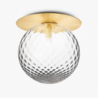 Plafoniera LED design rotonda dorata con sfera in vetro Porch