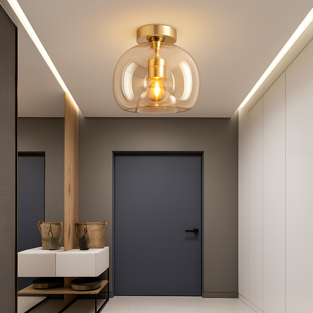 Plafoniera LED in vetro dal design moderno