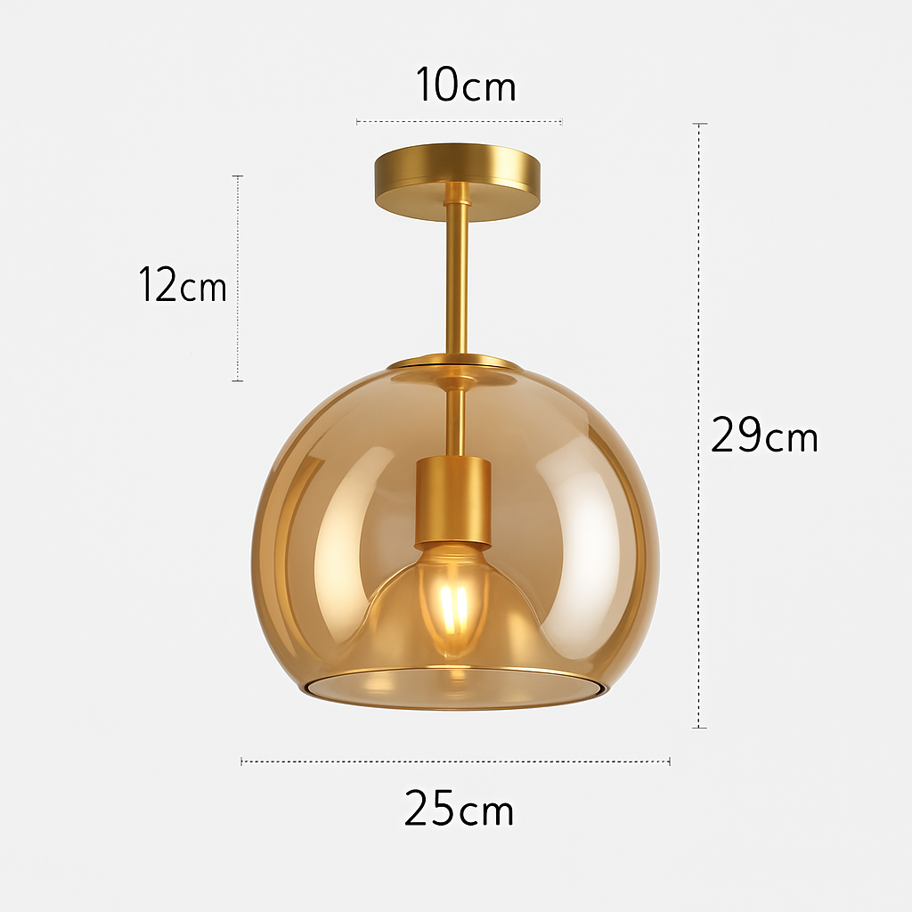 Plafoniera LED in vetro dal design moderno