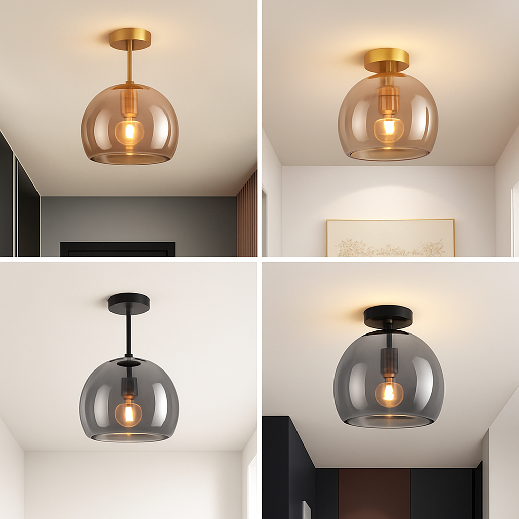 Plafoniera LED in vetro dal design moderno