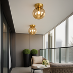 Plafoniera LED in vetro dal design moderno