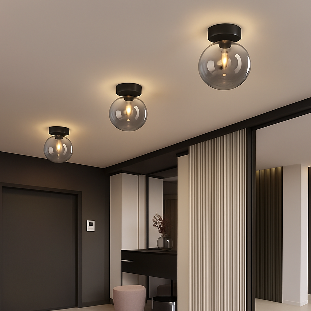 Plafoniera LED in vetro dal design moderno