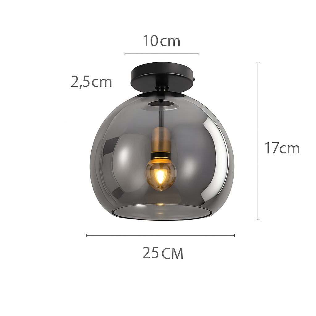 Plafoniera LED in vetro dal design moderno