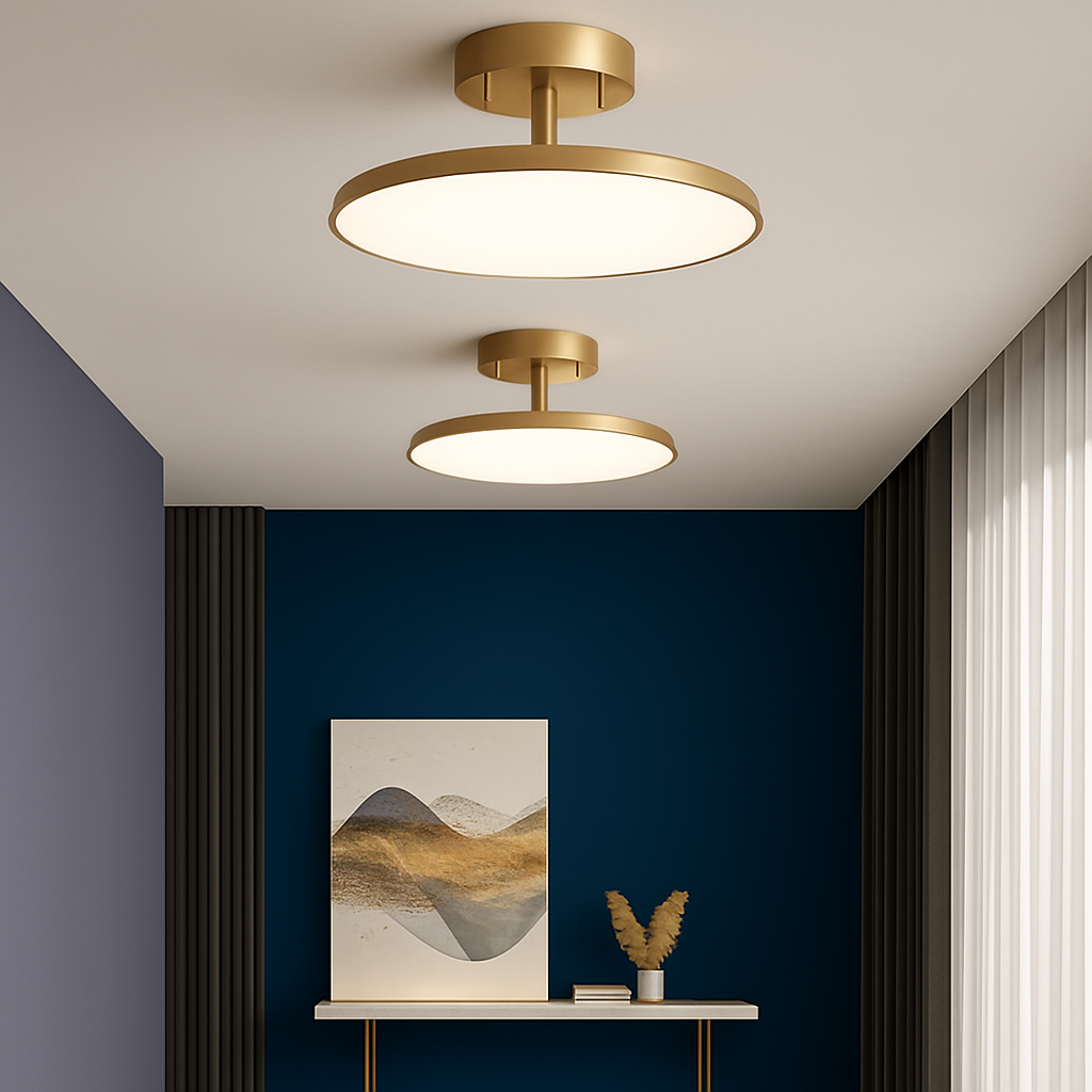 plafonnier led minimalista oro nero rame camera soggiorno ingresso corridoio