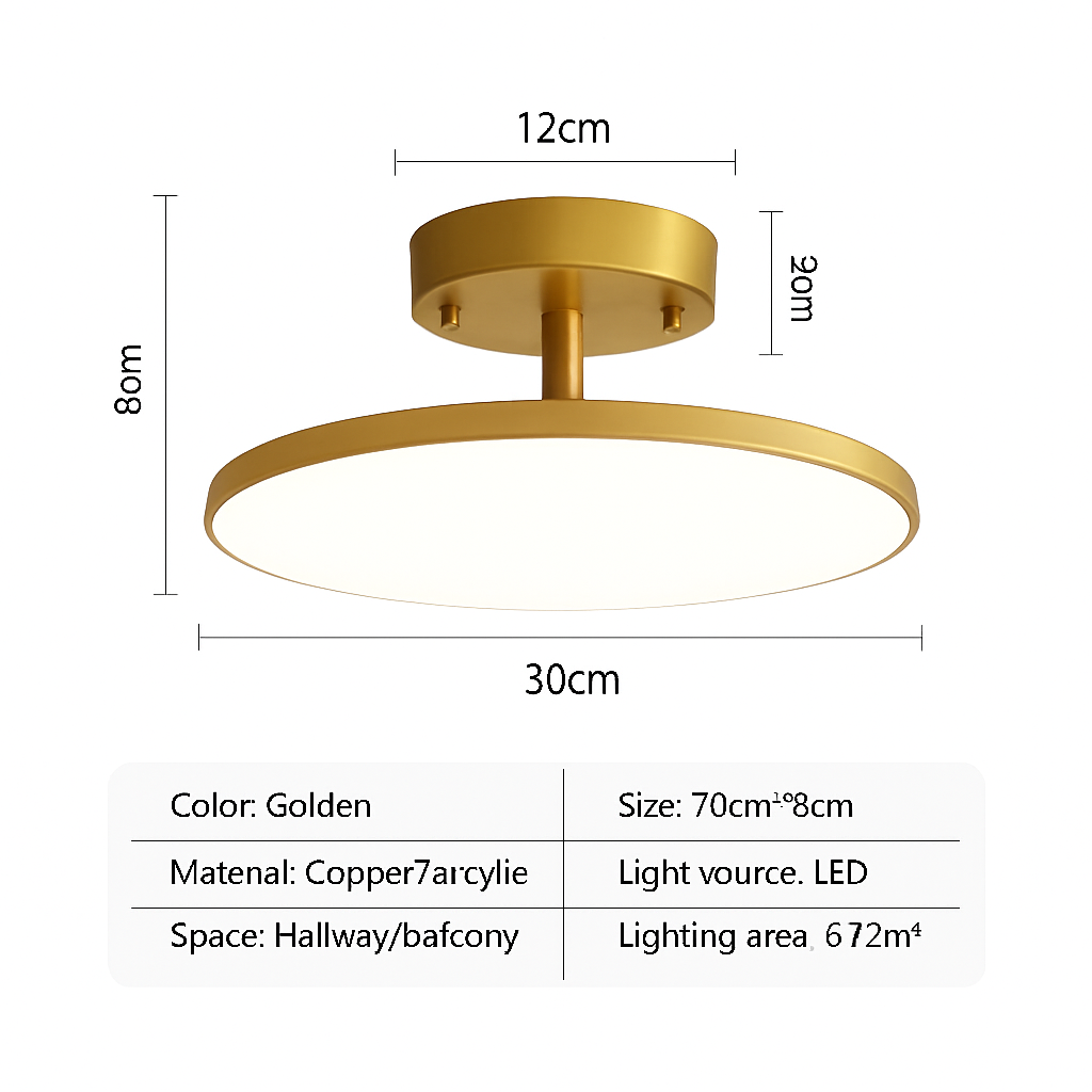 plafonnier led minimalista oro nero rame camera soggiorno ingresso corridoio
