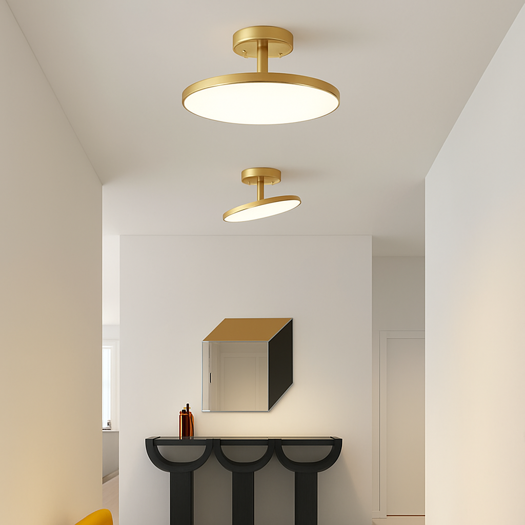 plafonnier led minimalista oro nero rame camera soggiorno ingresso corridoio