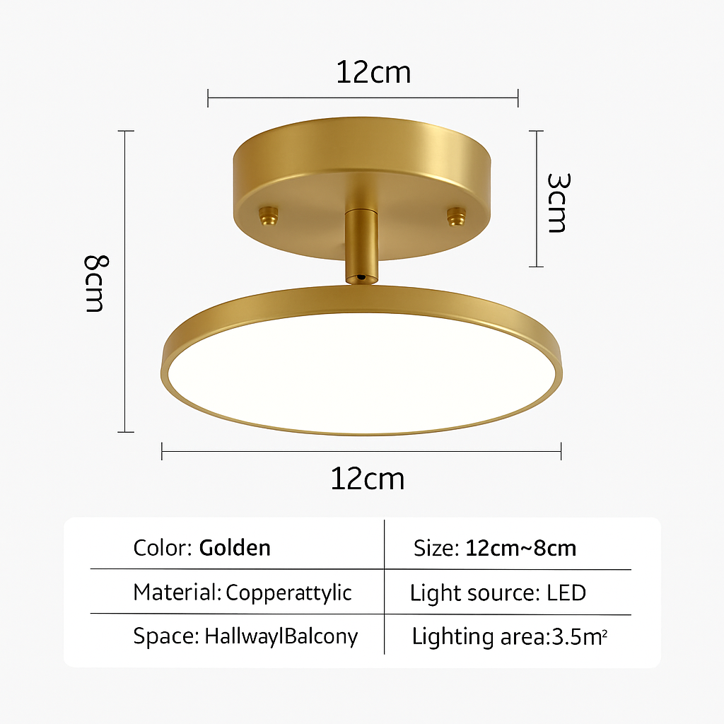 plafonnier led minimalista oro nero rame camera soggiorno ingresso corridoio
