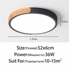 Plafoniera LED rotonda in metallo e legno arrotondato Macaron