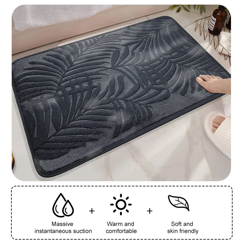 PLUSHLY STAYMAT – Tappetino da Bagno in Schiuma Memory Assorbente e Antiscivolo per un Comfort Morbido a Casa