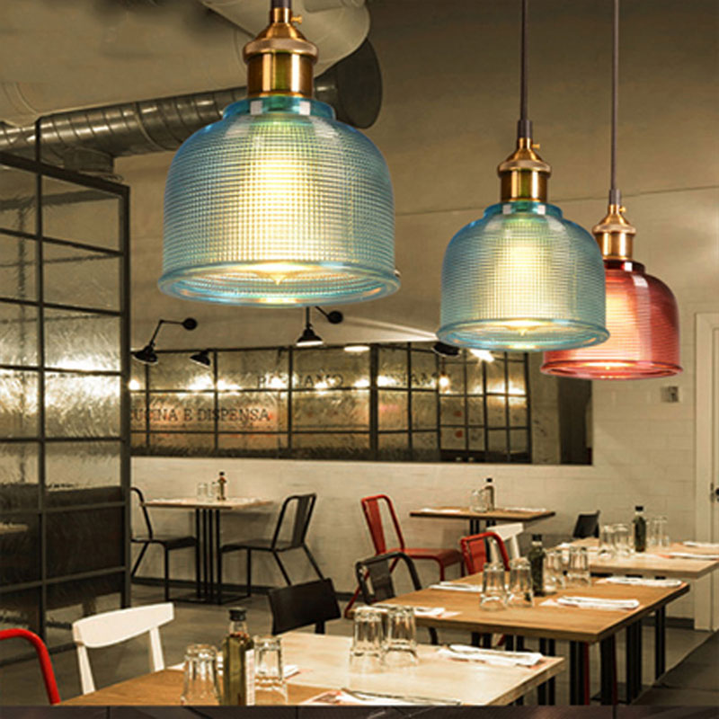 Lampada a sospensione in vetro retro | Design vintage europeo