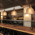 Lampada a sospensione in vetro retro | Design vintage europeo