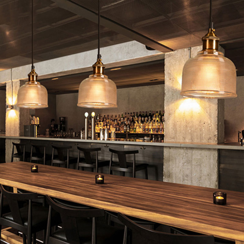 Lampada a sospensione in vetro retro | Design vintage europeo