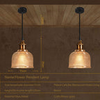 Lampada a sospensione in vetro retro | Design vintage europeo
