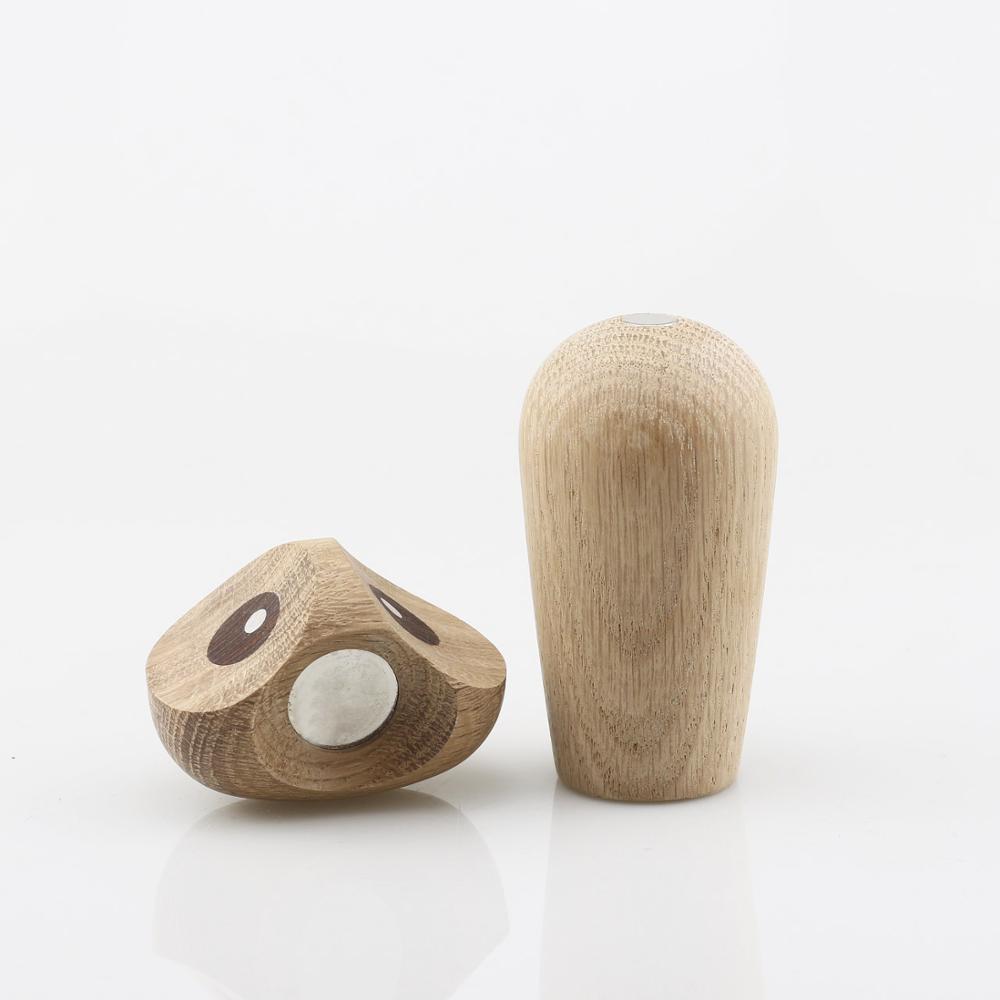 HootNest – Figura di gufo in legno con testa girevole in noce o rovere