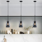 Lampade a Sospensione Mica Mid-Century con Vetro Doppio
