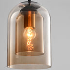 Lampade a Sospensione Mica Mid-Century con Vetro Doppio