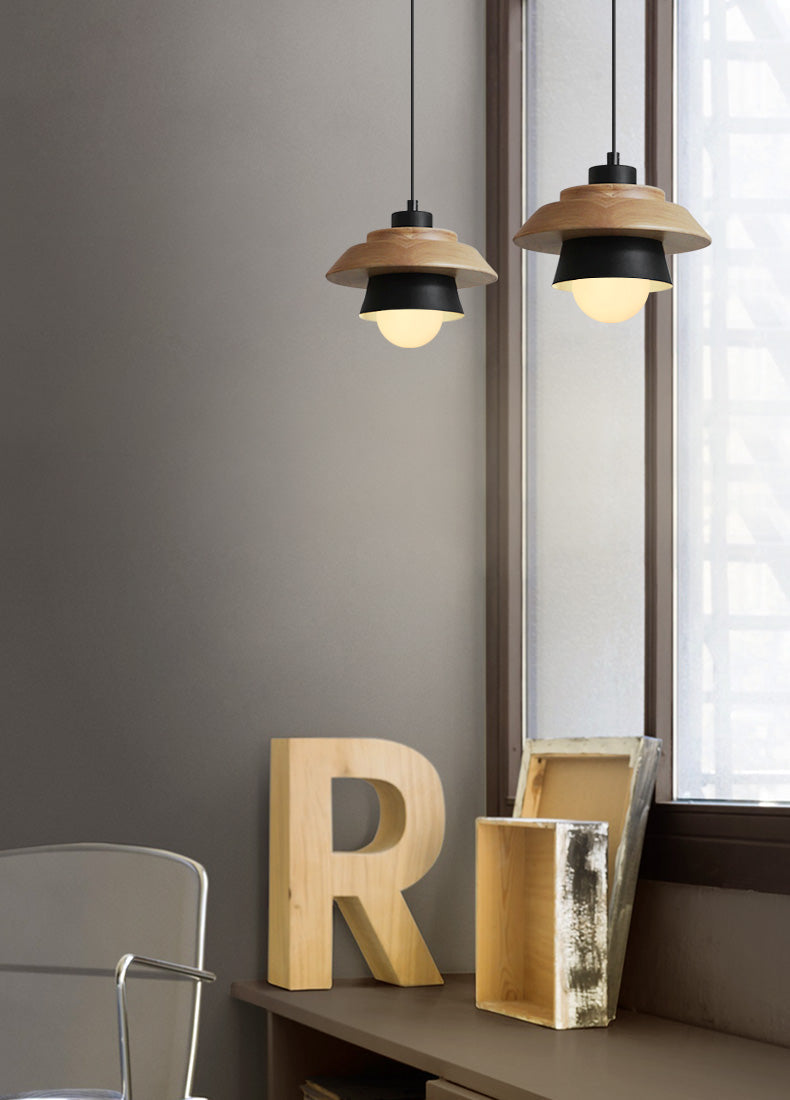 Lampada a sospensione in legno | Design nordico naturale